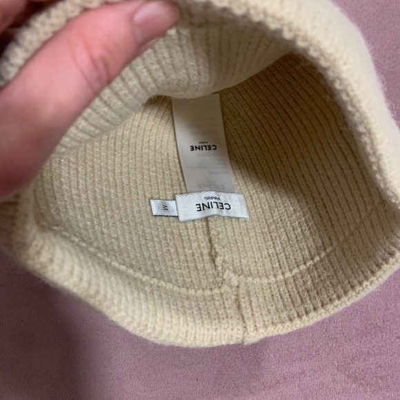 Celine Oatmeal Ribbed Knit Beanie (NWOT) - Picture 2 of 2